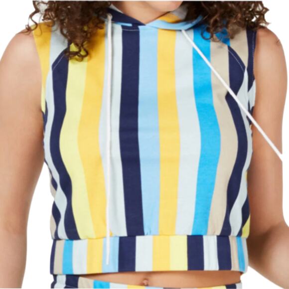 Material Girl Multicolor Cropped Hoodie Top Size L - Picture 1 of 4